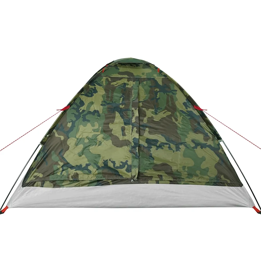 Tenda da Campeggio a Cupola 4 Persone-Tenda per Escursionismo Mimetica Impermeabile 144396