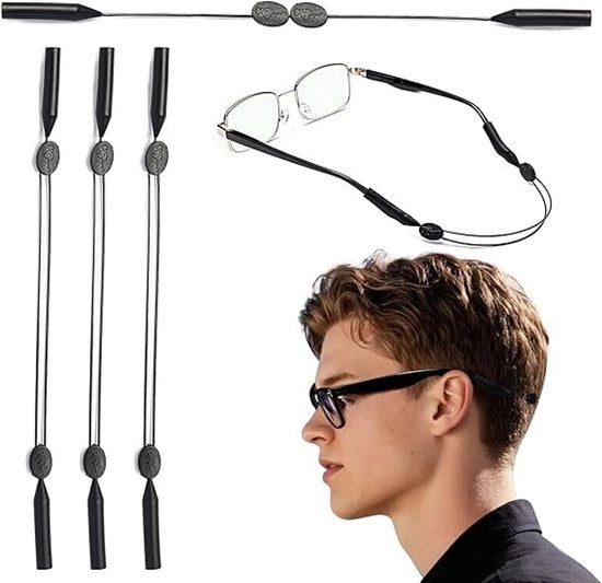 Set di 4 cinturini per occhiali, cinturini per occhiali regolabili, cinturini per occhiali per donne, cinturini per occhiali per uomini, cinturini per occhiali per sport, catena per occhiali, per sport e occhiali da sole - 40cm