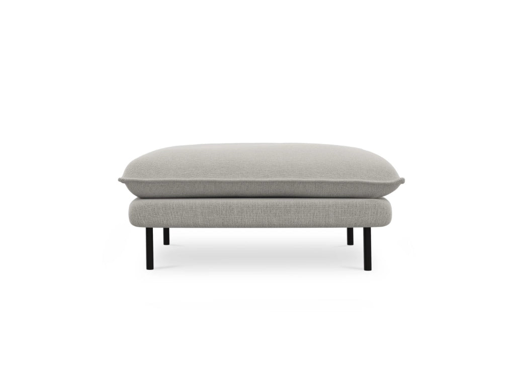 Cosmopolitan Design - Pouf "Vienna" in tessuto strutturato grigio chiaro 