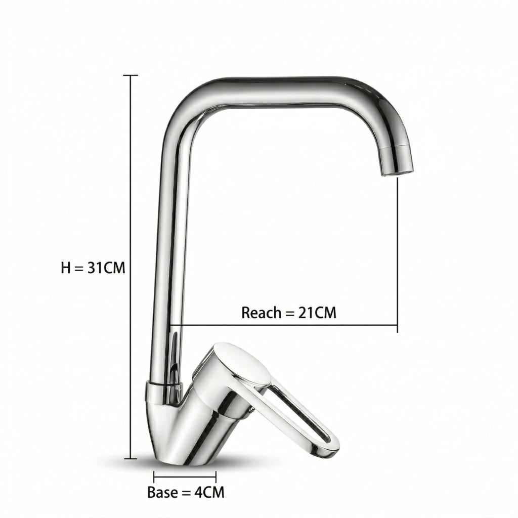 RUBINETTO MISCELATORE CUCINA MONOCOMANDO LAVANDINO COLLO ALTO GIREVOLE 8568