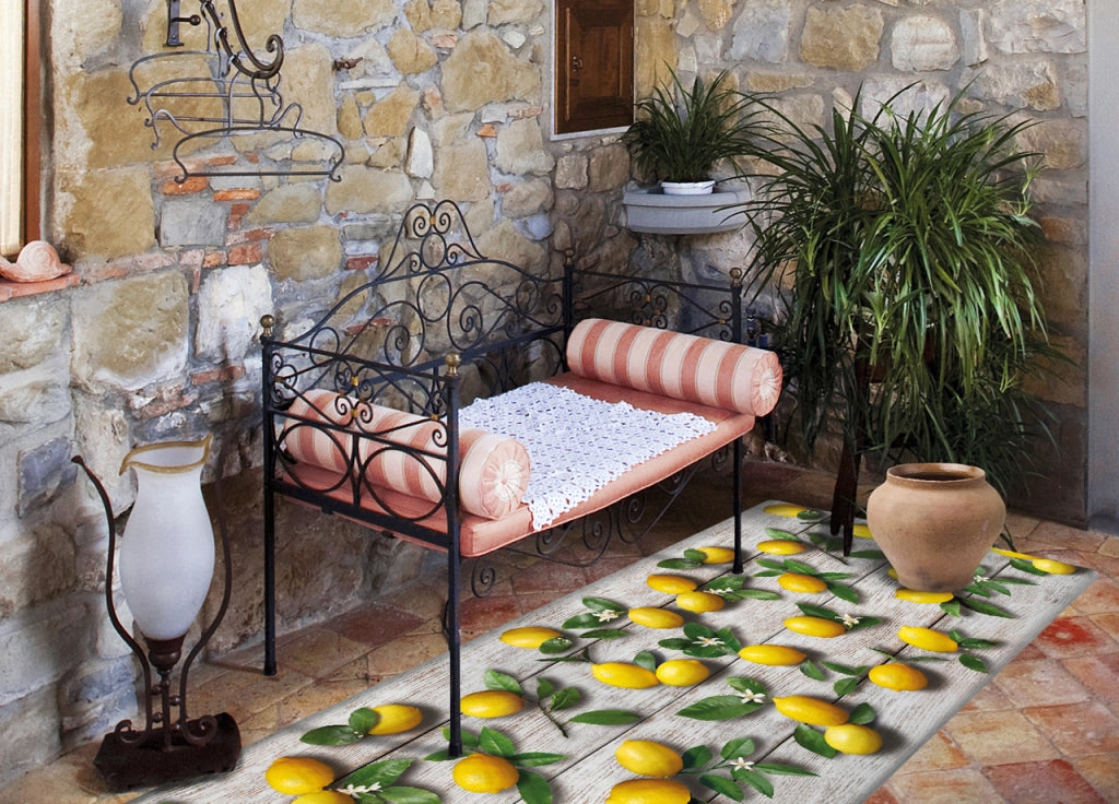 Tappeto Cucina Antiscivolo Stampa Digitale Linea Emozioni Fantasie Sapori - 58x240 - Limoni