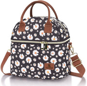 Borsa Insolata a Doppio Strato, 9L Borsa per Picnic per Donne, Borsa con Cinturino Regolabile, Borsa Termica per Ufficio e Scuola