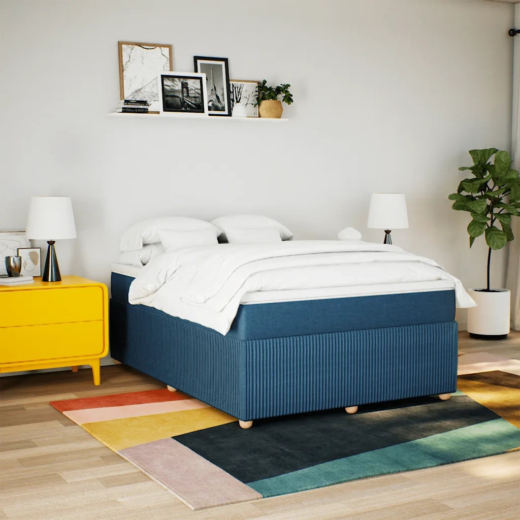 Giroletto a Molle con Materasso Blu 140x200 cm in Tessuto 3285580