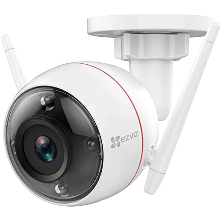 EZVIZ CS-C3W Telecamera Videosorveglianza Bullet 1080p WiFi Wirelesss Esterno Visione Notturna a Colori Sistema d'Allarme con Luce Stroboscopica e Sirena, Compatibile Con Alexa, Avvisi vocali personalizzabili, Impermeabile IP67