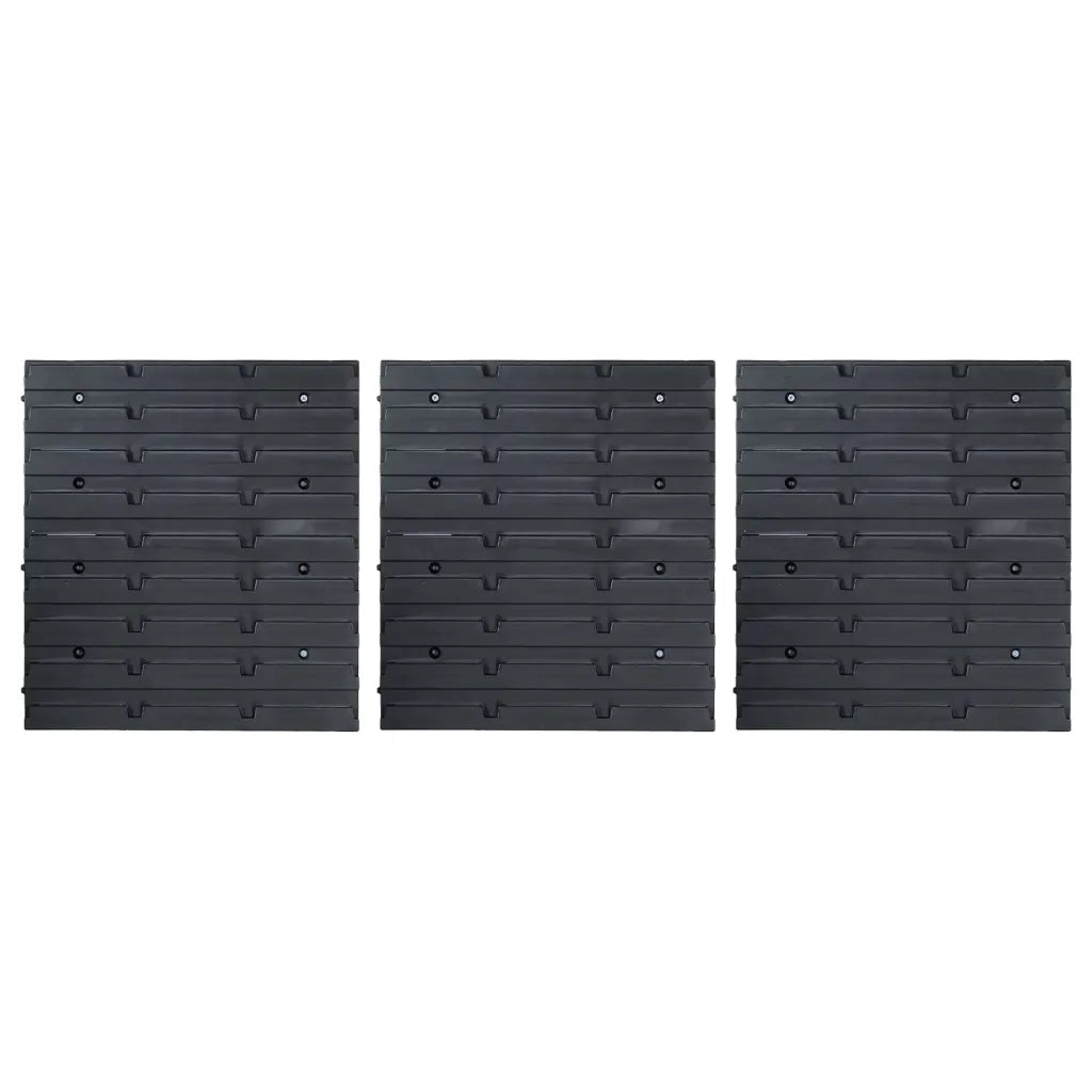 Kit Contenitori 48 pz con Pannelli a Parete Blu e Nero CFW6027972