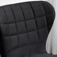 Set di 2 Sgabelli da Bar Design Contemporaneo Altezza d'Assise Regolabile 59-81 cm Girevoli 360° Lino Nero