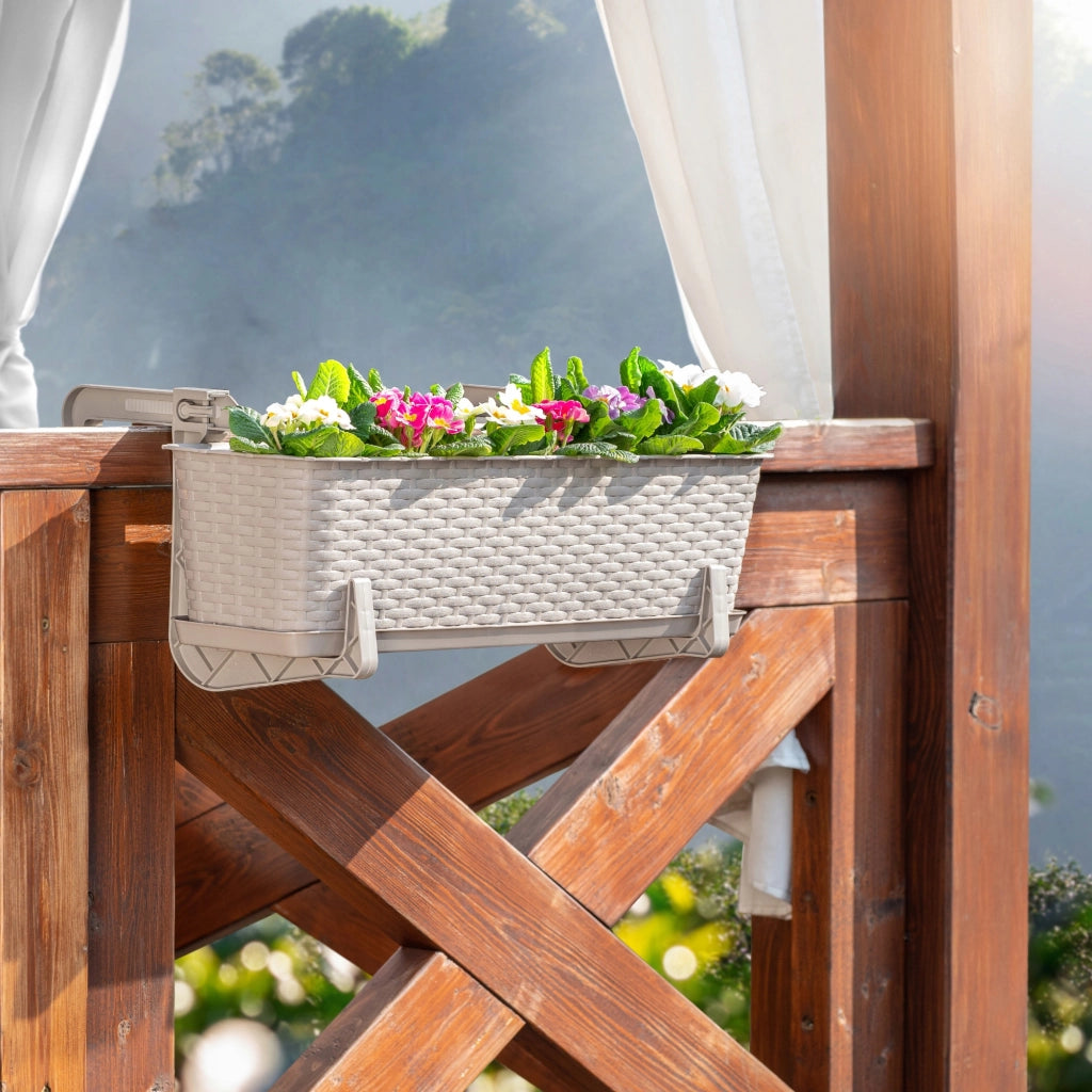 KADAX Supporto per vasi da fiori da balcone, 40 cm, 4 pezzi