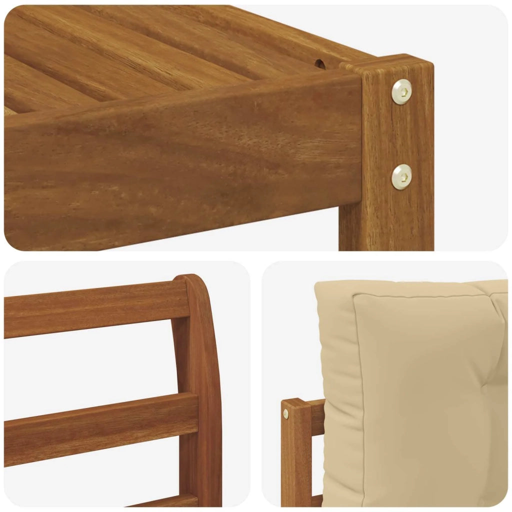 Set di divani da esterno con cuscino 5 pcs Naturale e Beige 3367441