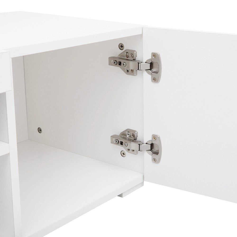 Mobile TV Bianco con LED ¨C Xylo ¨C Legno Lucido 240cm