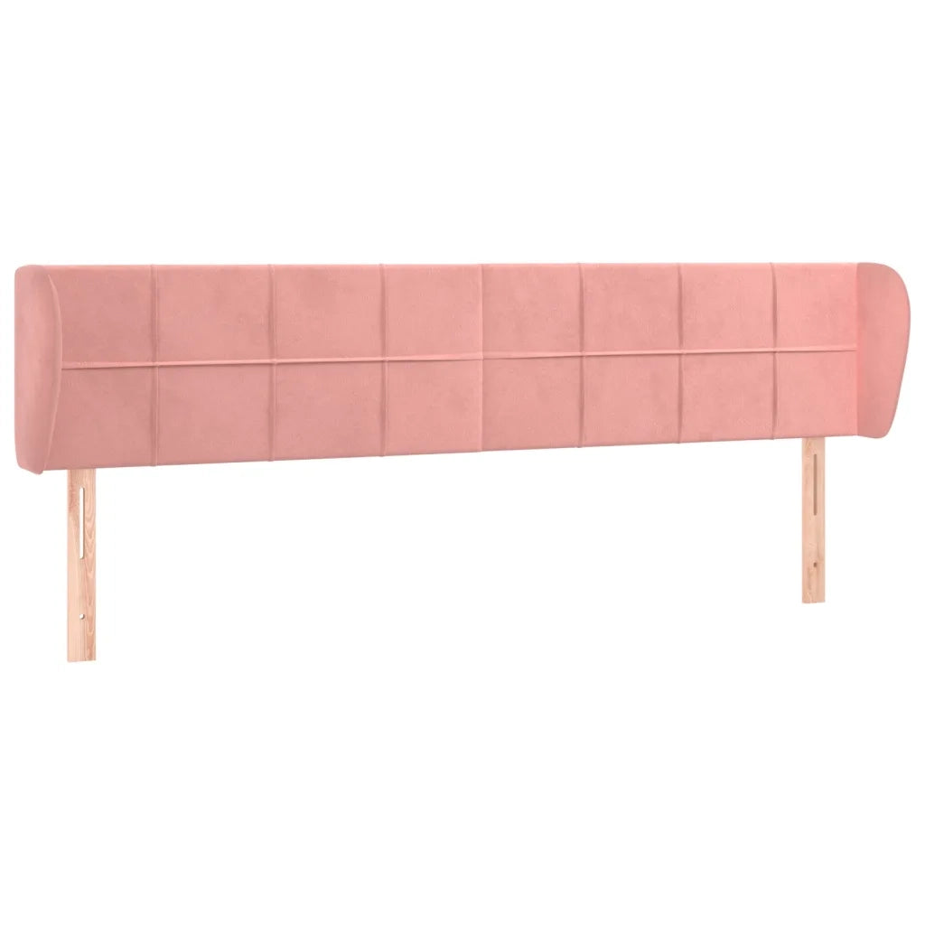 Testiera ad Orecchio-Testata con Orecchie Rosa 183x23x78/88 cm in Velluto 555016