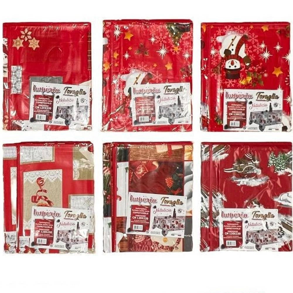 Trade Shop - Tovaglia Copritavolo Natale Plastificata Antimacchia Varie Fantasie Mis. 120X250 -