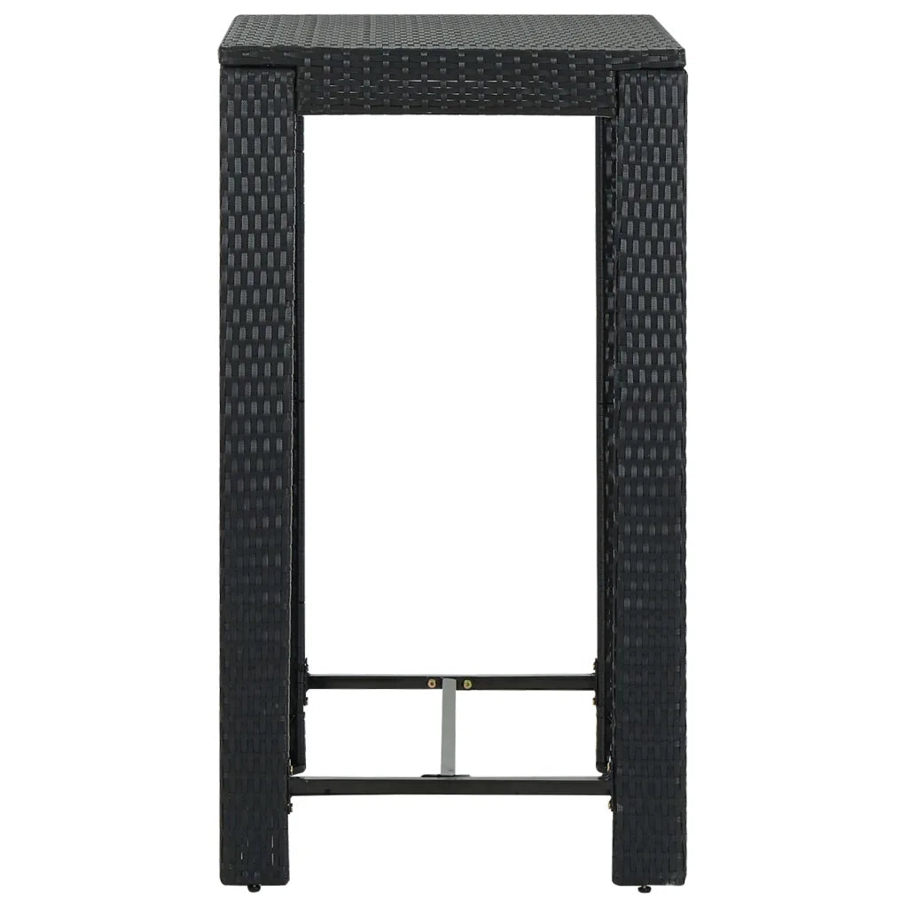 Set Bar da Giardino 5 pz con Cuscini Polyrattan Nero cod mxl 42937