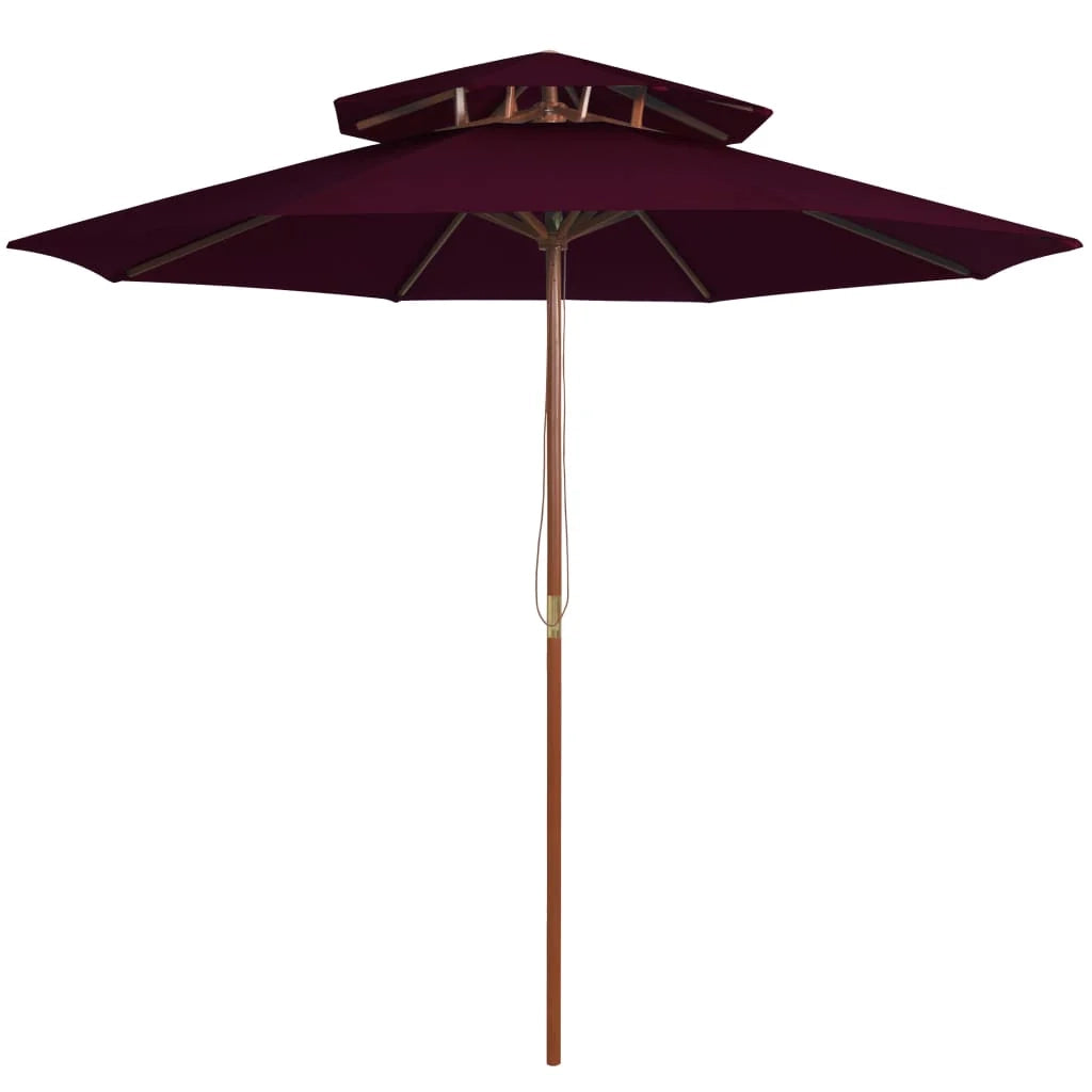 Ombrellone doppio con palo in legno 270 cm rosso bordeaux 02_0008443