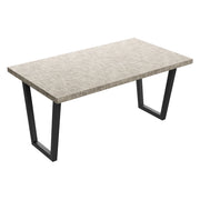 Tavolo da pranzo in legno e metallo con piedi trapezoid nero 160x90 cm Grigio Testurizzato