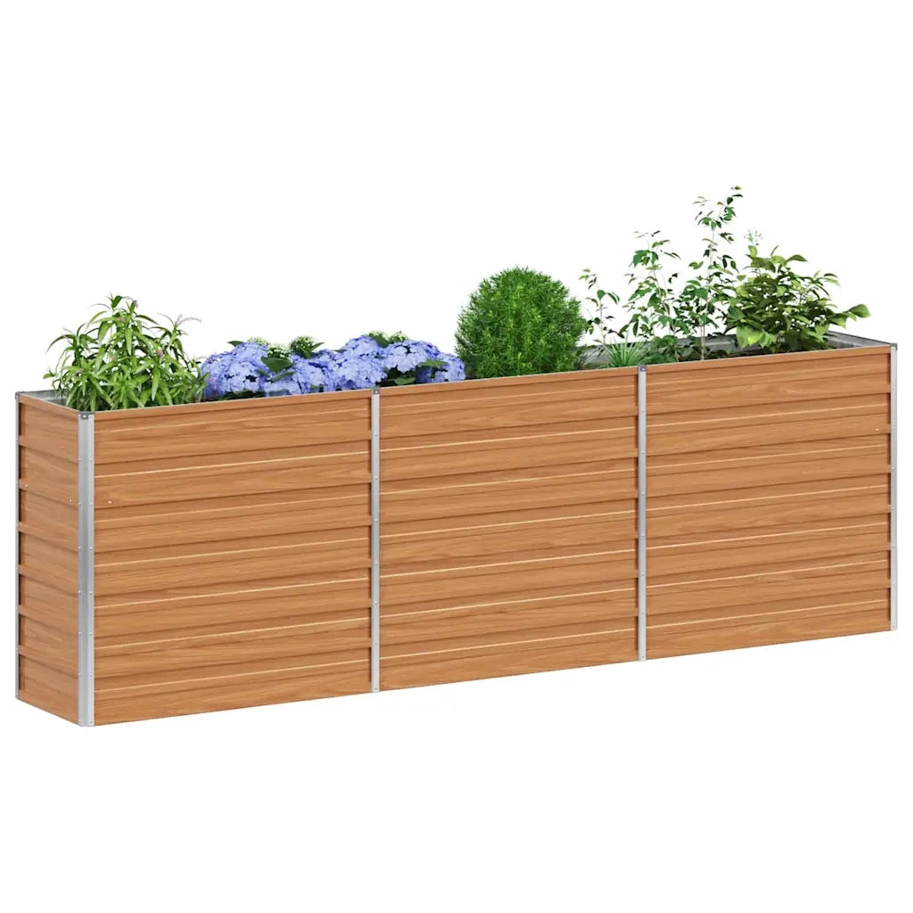 Fioriere | Cassetta per fiori | Letto rialzato da giardino Marrone Chiaro 240 x 40 x 77 cm