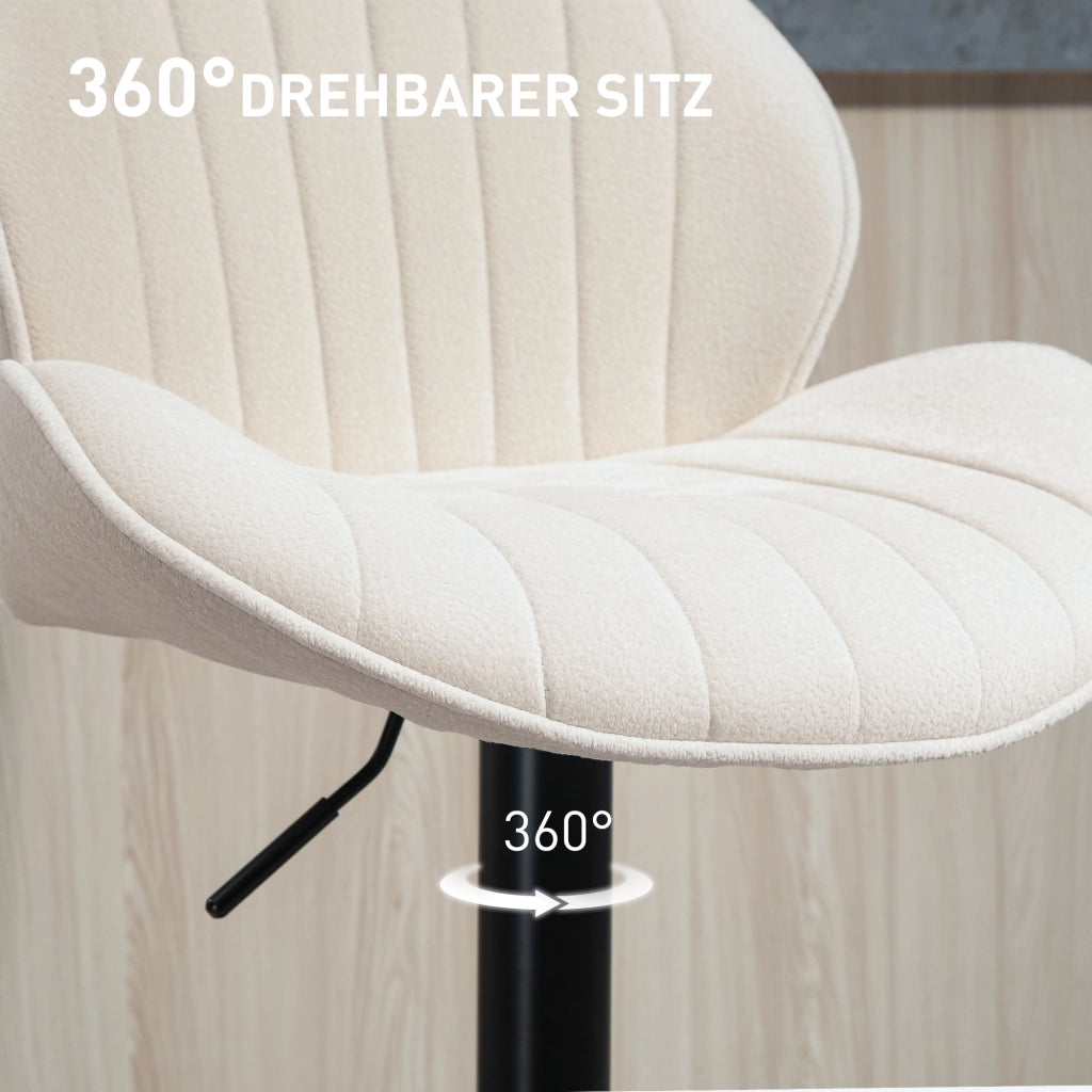 Set 2 sgabelli da bar imbottiti ¨C zephmum ¨C tessuto beige, altezza regolabile, girevoli