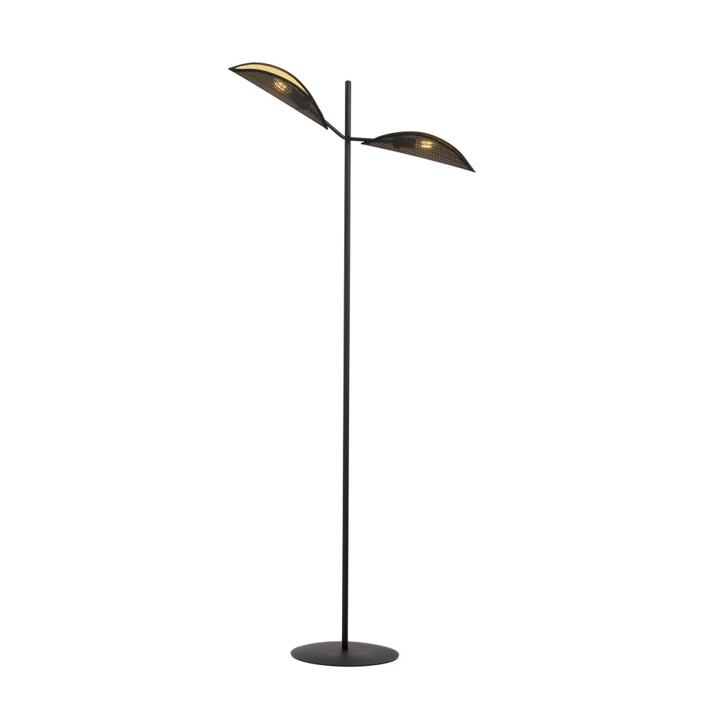 Lampada da terra Emibig VENE LP2 2xE14 nero rattan 150cm