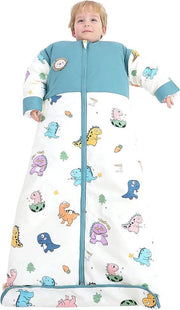 Zaino per bambini con maniche rimovibili - Cotone biologico - Design dinosauro - Taglia L