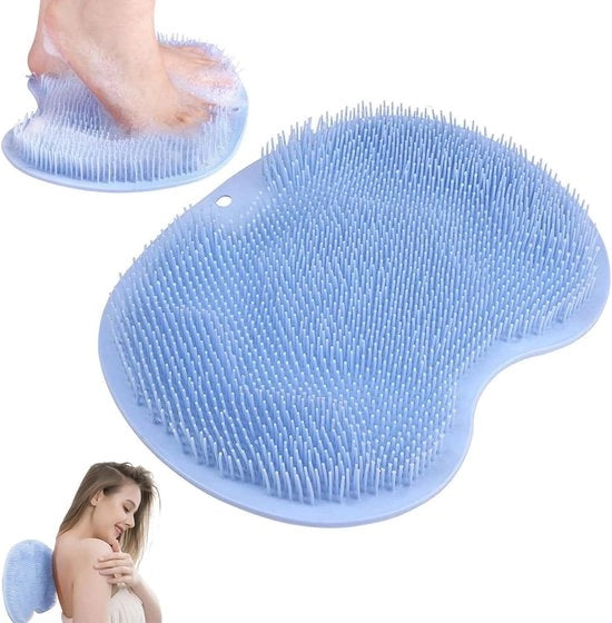 Scrubber per piedi - Strumento per pulire i piedi - Piastra di silicone con adesivi - Risolve il problema dei piedi stanchi - 22 x 29 cm