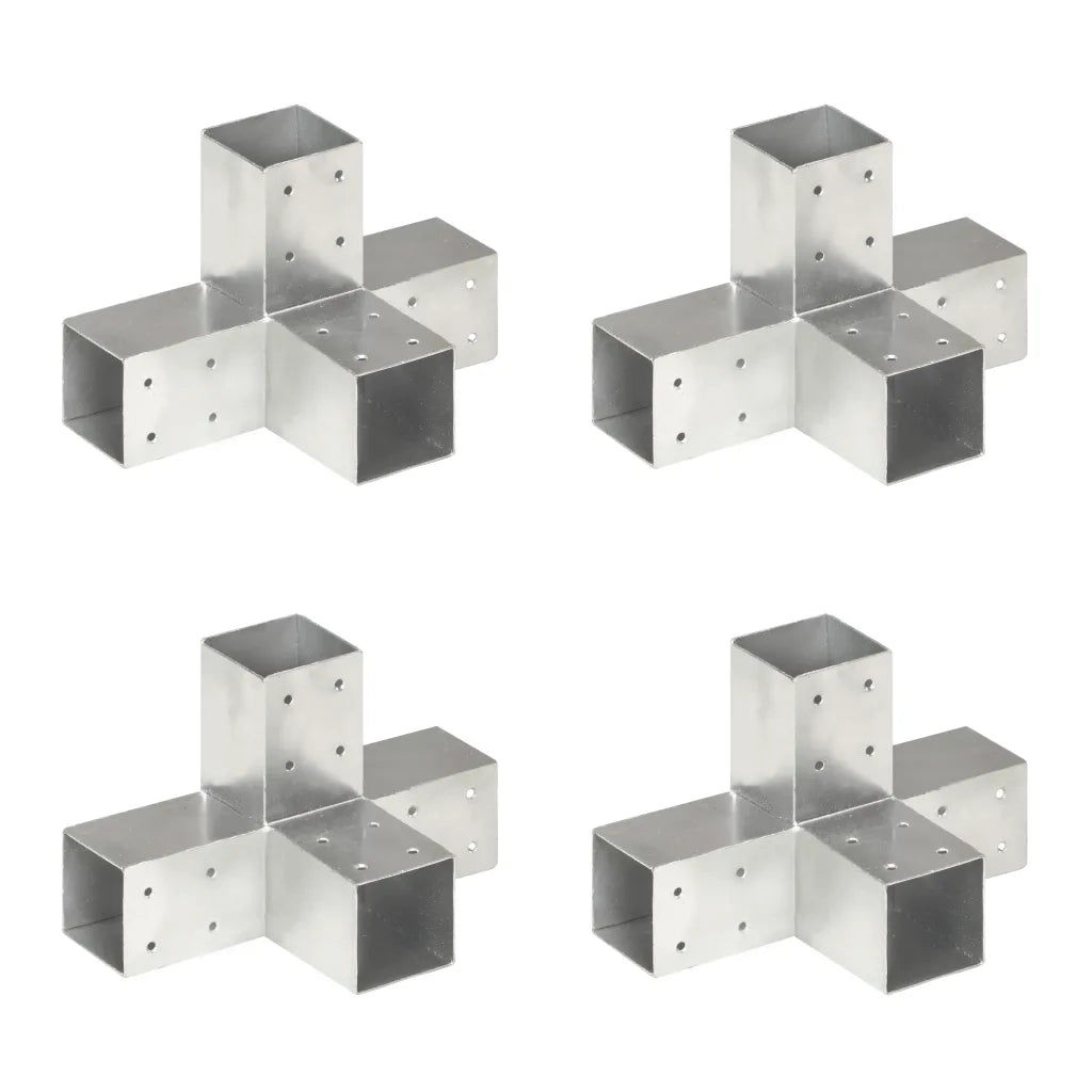 Connettori per Pali a Forma di X 4 pz in Metallo Zincato 71x71 mm cod mxl 77838