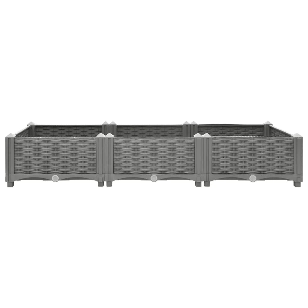 Fioriera rialzata per piante fiori terrazza giardino 120 x 40 x 23 cm polipropilene grigio 02_0039197