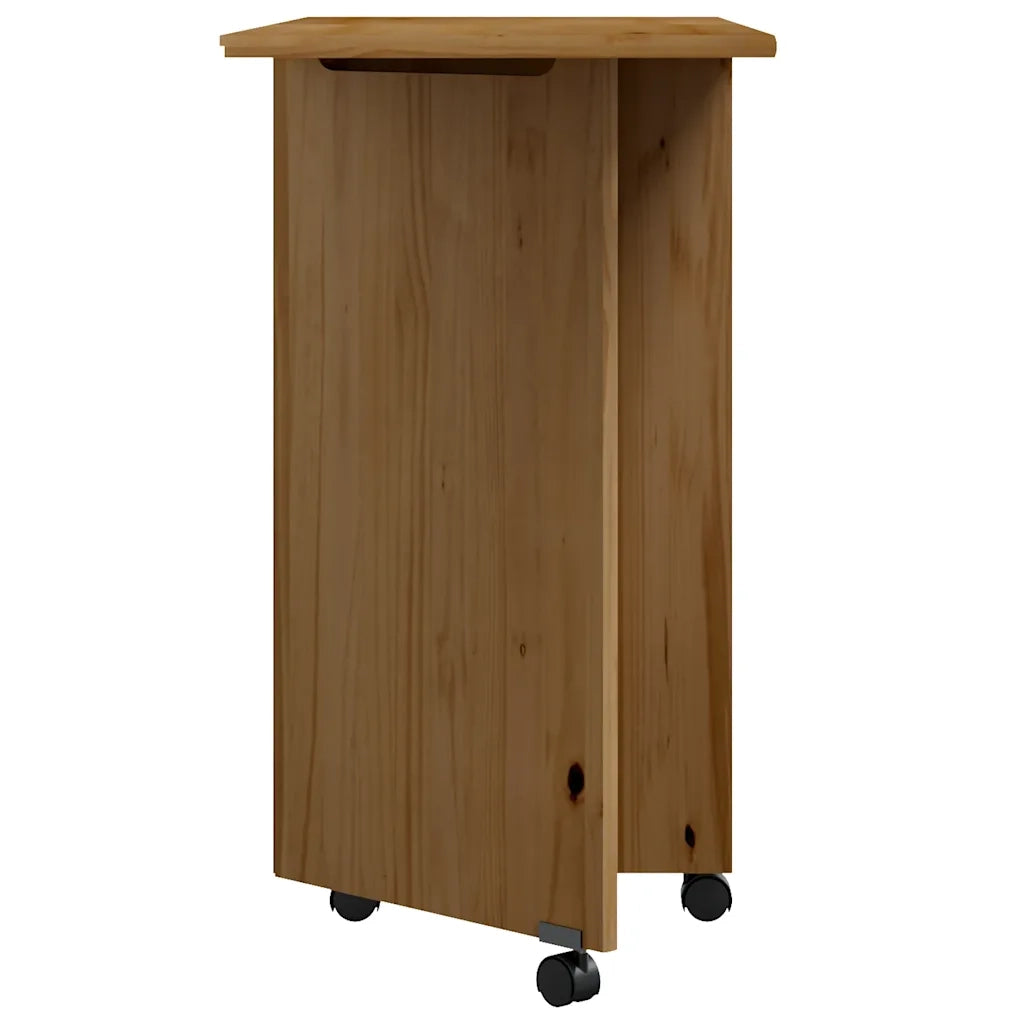 Mobiletto su ruote con scrivania pieghevole e vano contenitore 105,5 x 39 x 74,5 cm legno di pino color miele 02_0047168