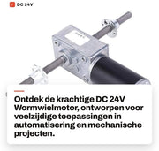 Motore a ingranaggi a vite 24V Alta Velocità - Flangia - M8 Cavo - Asse Doppio - Rapporto di riduzione 17 - Capacità di carico 0,695A - Motore a ingranaggi a vite