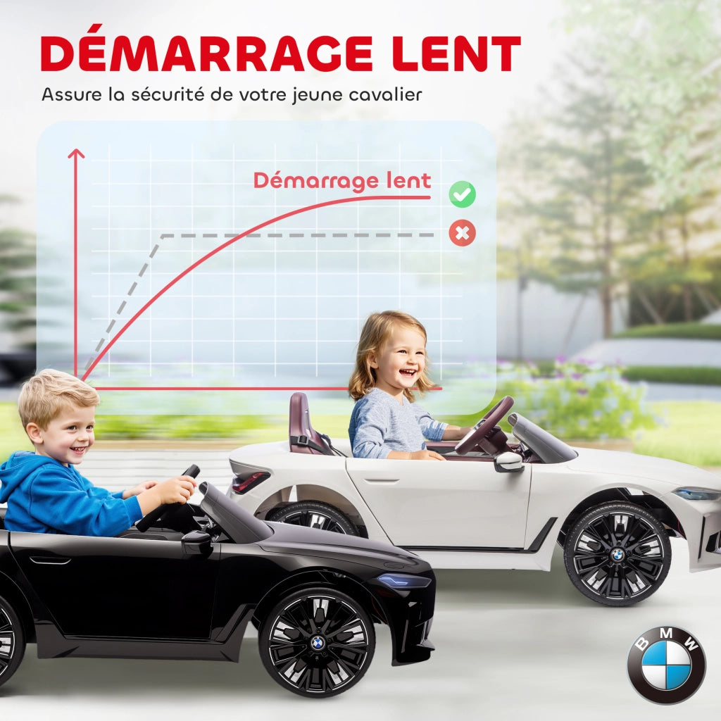 Auto elettrica per bambini BMW I4 12V con telecomando ¨C Zephmum ¨C Nero 115x67x45 cm
