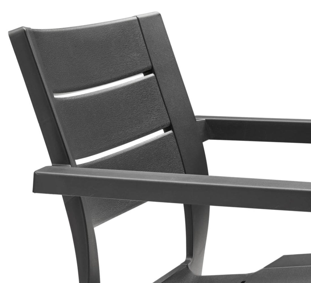 Sedia da Giardino Julie Polipropilene Graphite Braccioli UV