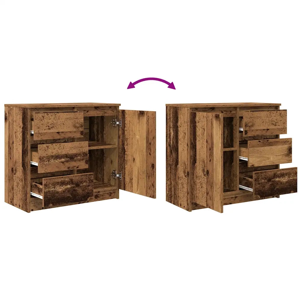 Credenza con Cassetto Legno Antico 71x35x65 cm in Truciolato