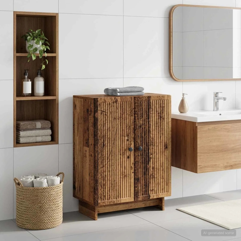 Mobiletto da Bagno EDE Legno antico 59,5 x 31 x 80 cm 895963