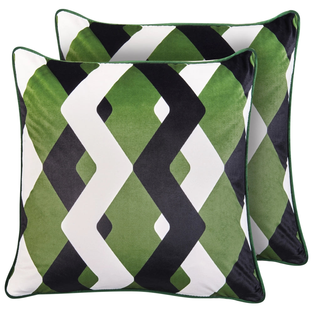 Set di 2 cuscini da esterno con Motivo geometrico Multicolore 45 x 45 cm Accessori da giardino