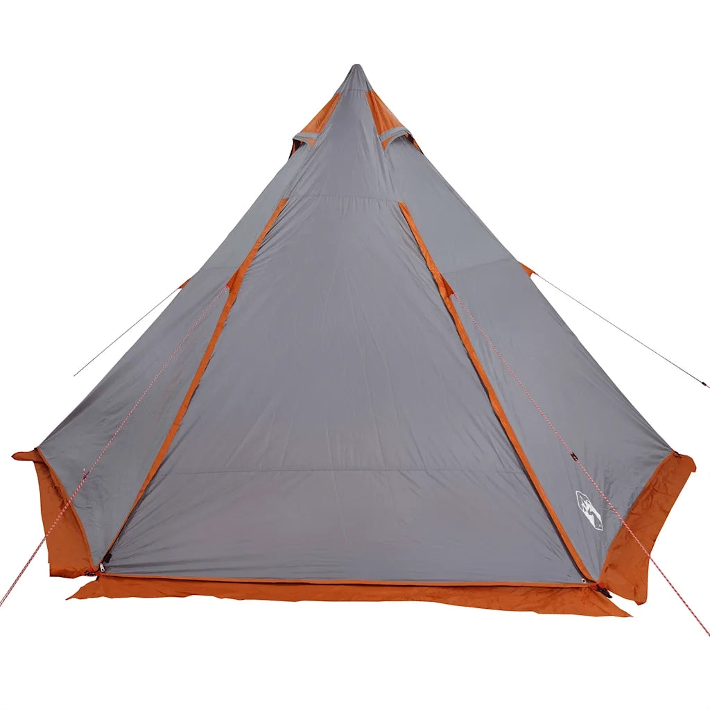 Tenda Familiare Tipi 6 Persone-Tenda da campeggio Grigia e Arancione Impermeabile 781299