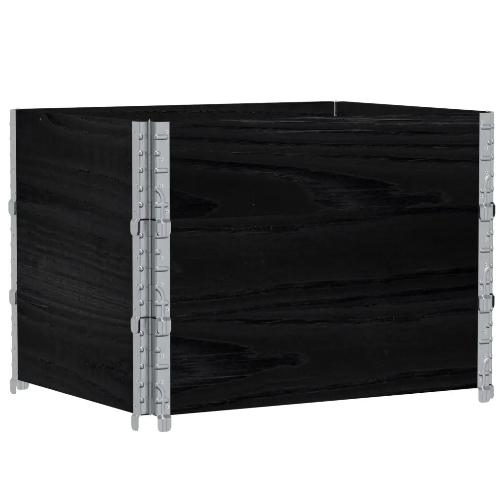 Fioriera da Giardino Nera 80x60 cm in Legno Massello di Pino 3295420
