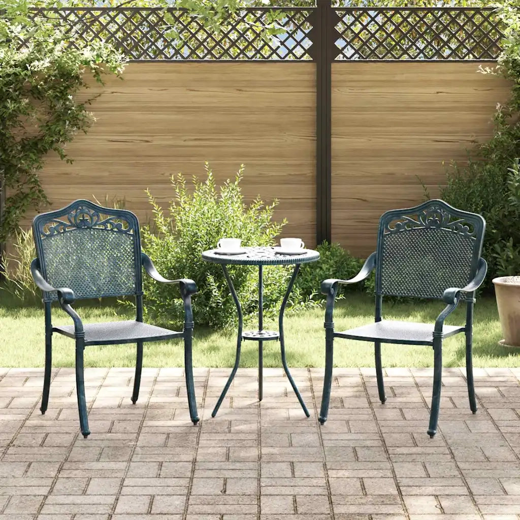 Sedia da Giardino 2 pcs Verde 64 x 62 x 93cm Alluminio 42002381