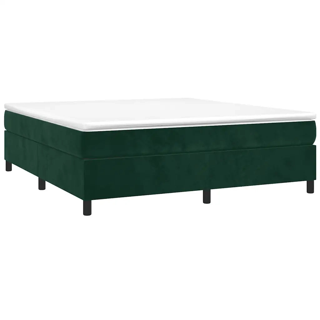 Struttura Letto a Rete a Molle Verde Scuro 180x200 cm in Velluto 3121135