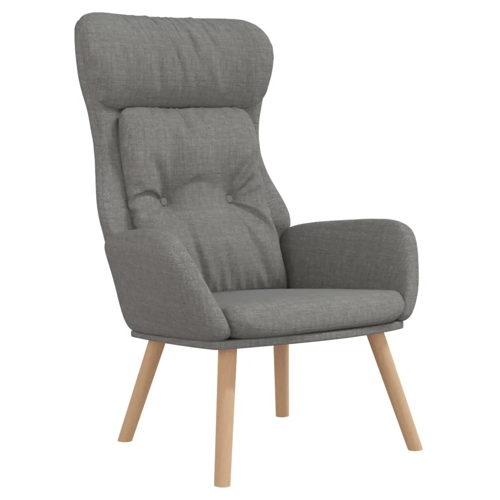 Poltrona | Sedia Relax Rilassante Grigio Chiaro in Tessuto