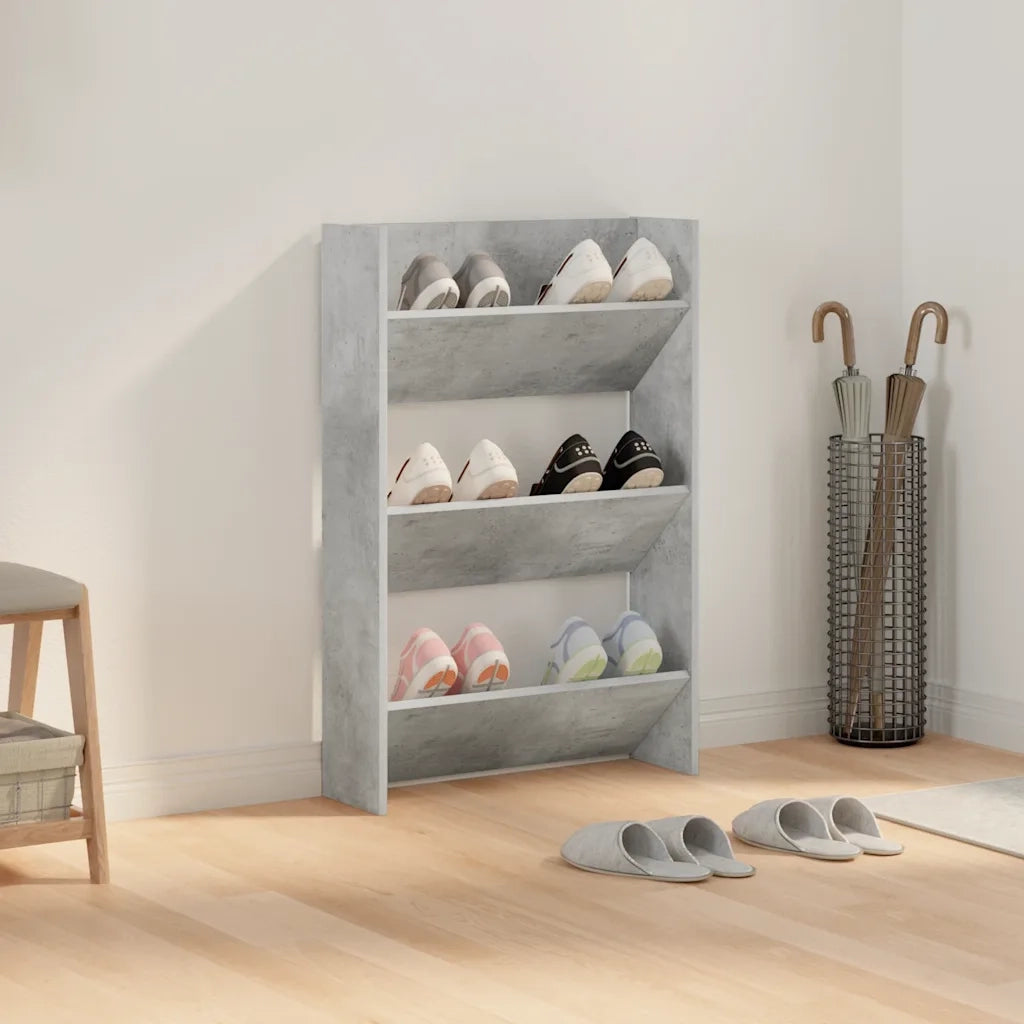 Scarpiera a Muro Grigio Cemento 60x18x90 cm in Truciolato cod mxl 59042