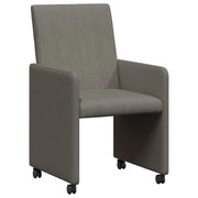 Sedie da Pranzo con Ruote 2 pz | Sedie da cucina Grigio chiaro 57 x 66 x 94 cm