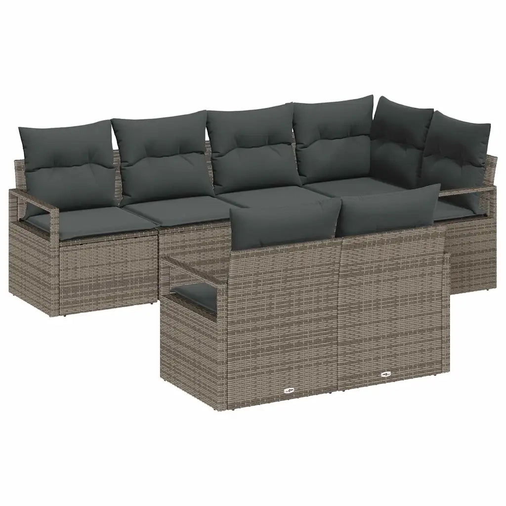 Set di divani 7 pcs Grigio polyrattan 3346419