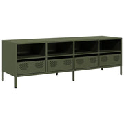Mobile TV | Armadietto TV | Mobile Porta TV Verde Oliva 135x39x43,5cm Acciaio Laminato a Freddo