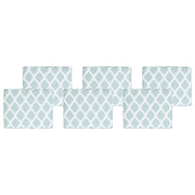 Set di 6 cuscini per sedie da esterno verde menta e bianco 31 x 39 cm giardino terrazzo tessuto resistente