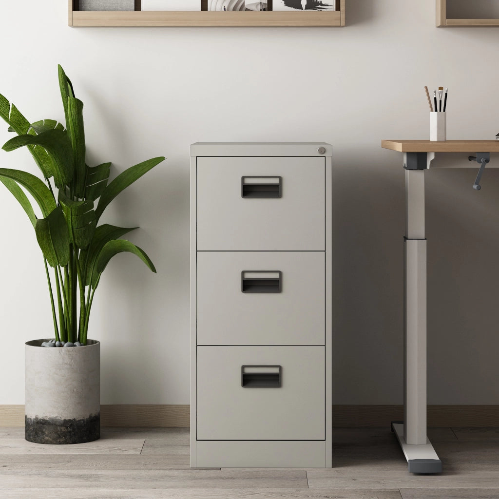 Cassettiera Rääkkylä in Acciaio con 3 Cassetti 103 x 45 x 62 cm - Grigio [en.casa]