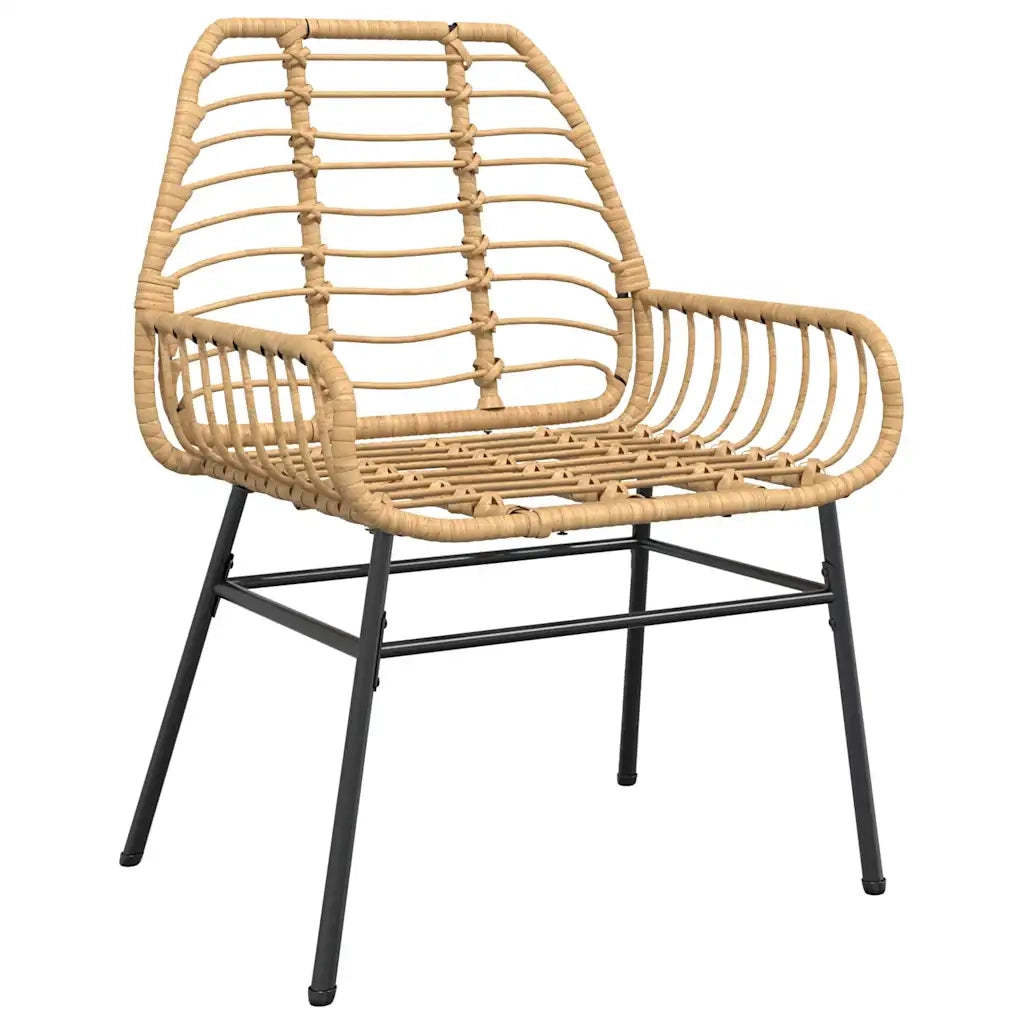 Set Pranzo da Giardino 7pz Marrone Polyrattan Vetro