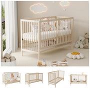 Letto bambino convertibile – 140x60x90 cm – legno abete senza materasso – naturale
