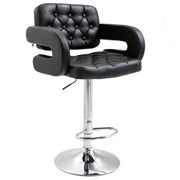 Sgabello da bar regolabile in altezza con schienale e poggiapiedi ¨C zephmum ¨C 61x50x93-113cm nero