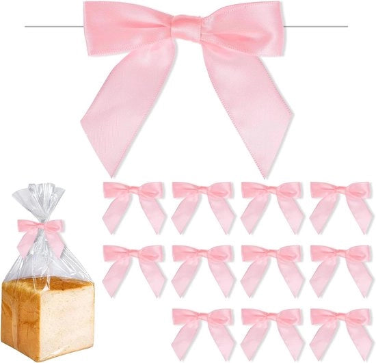 50 piccoli nodi rosa per hobby - decorazioni rosa per nastri preformati - nastri per decorazione di pacchi di regalo - nastri per decorazioni di Halloween e Natale