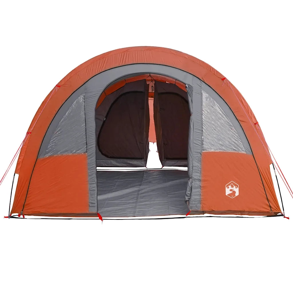 Tenda da Campeggio a Tunnel per 4 Persone-Tenda per Escursionismo Grigio e Arancione 552108