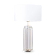 Lampada Da Tavolo Moderno Muse Metallo Oro Paralume Tessuto 1 Luce E27 60W