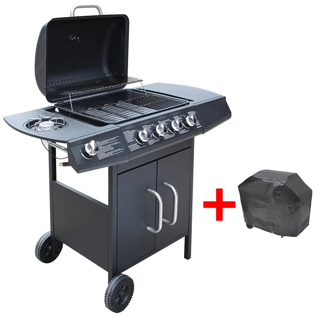 Barbecue e Griglia a Gas 4+1 Fornelli Nero CFW4807874